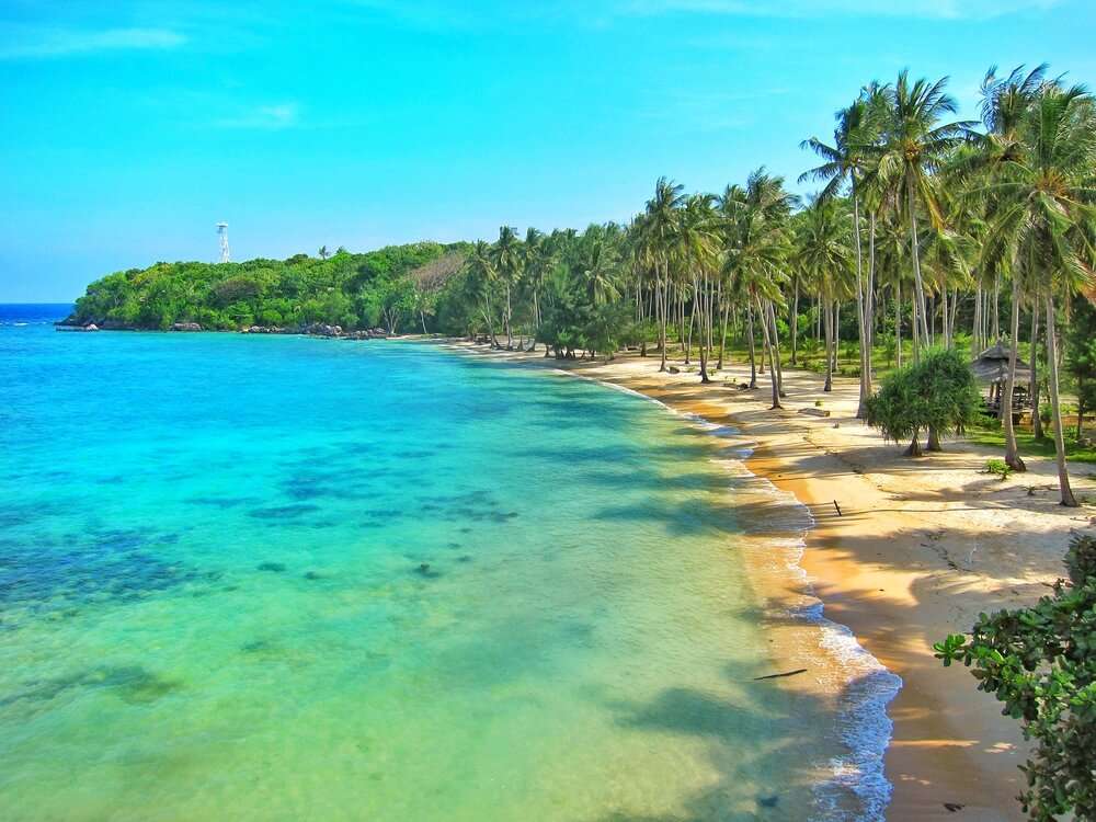 island offers beautiful white beaches