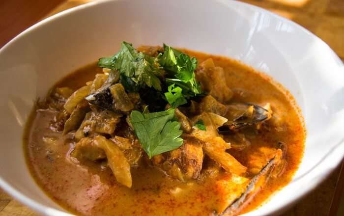 fish soup in bowl