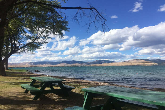 Flathead Lake_ An emerald blue lake