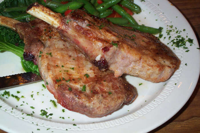 A lamb dish served in a plate