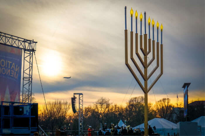 Witness the lighting of the Menorah on Hanukkah