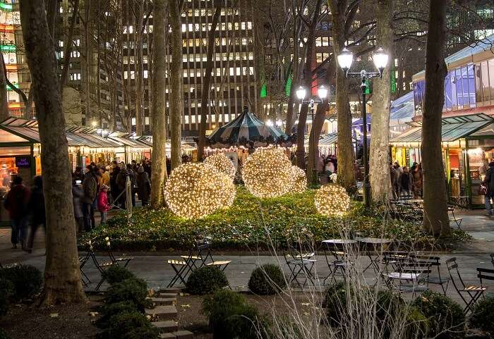 Winter village at Bryant Park