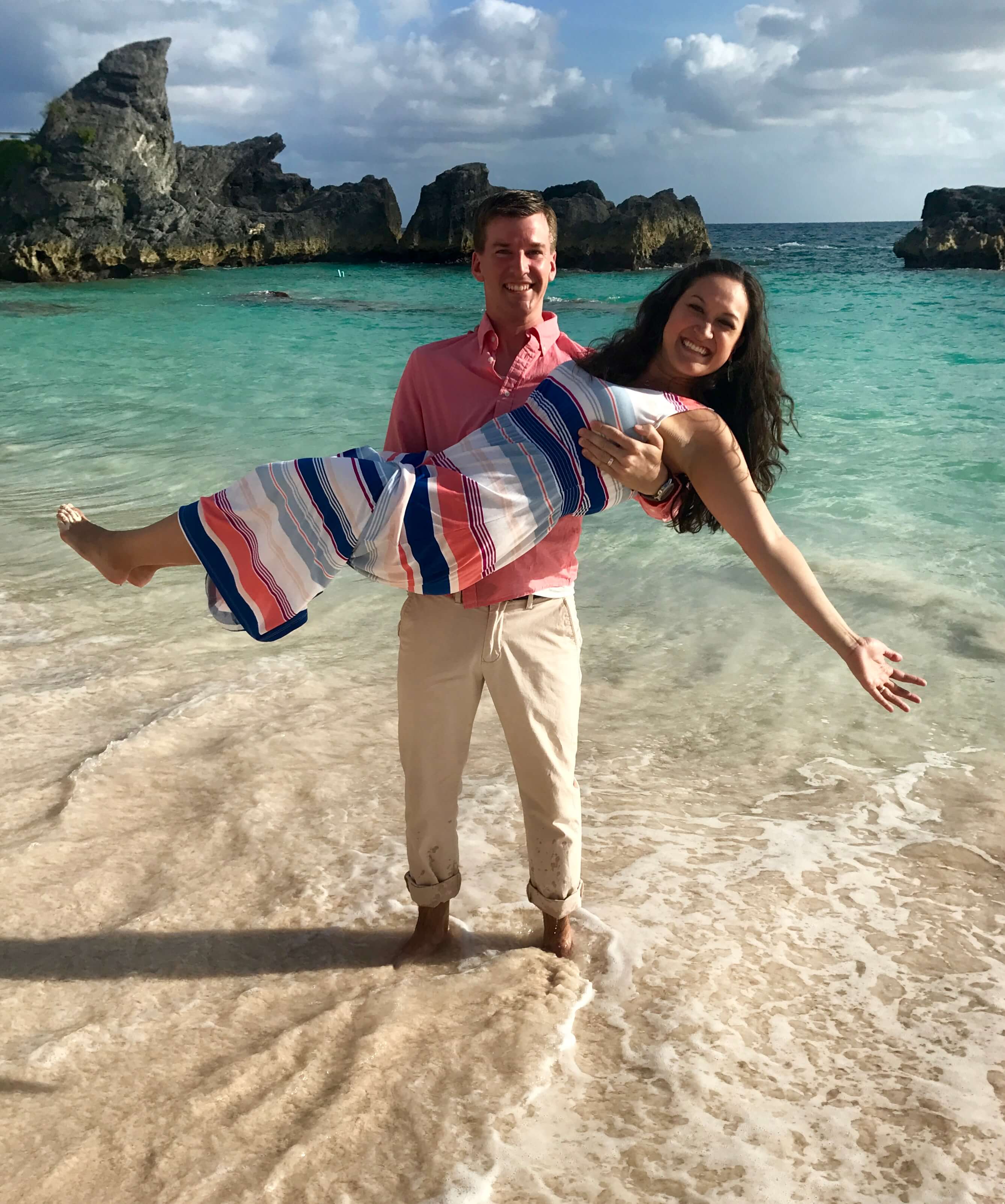 a couple enjoying in a beach