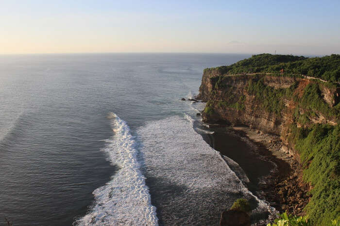 A top view of the Uluwatu beach 