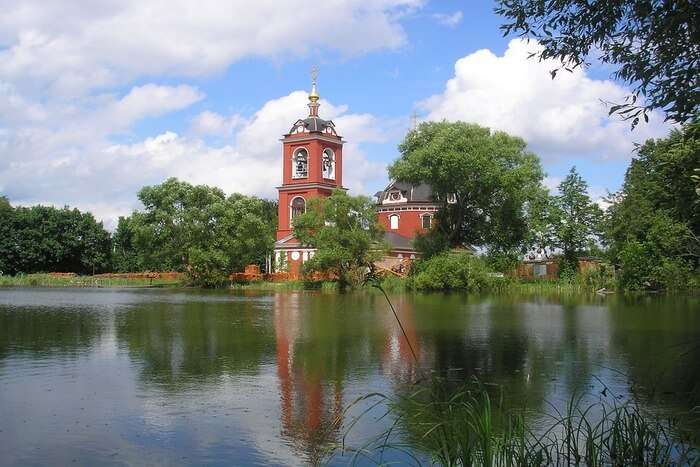 Russia Clouds Lake Church Landscape