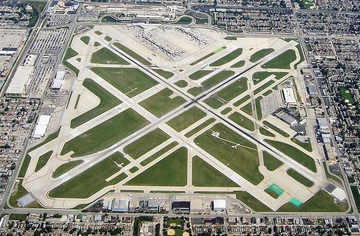 aerial view of the airport