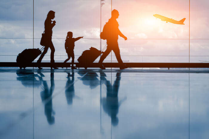 A family at the airport
