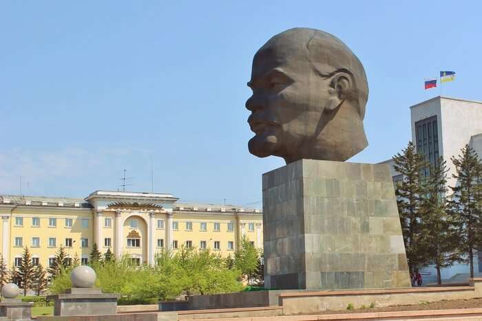 Statue of Giant Lenin Head