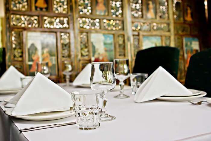 table at a famous restaurant