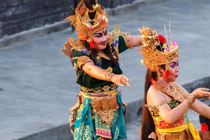 Artists performing Kecak Dance in Uluwatu temple