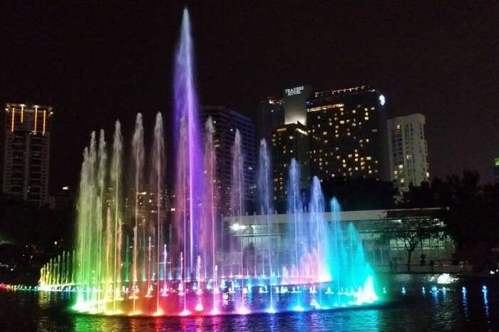 Darkness Fountain Kuala Lumpur Lights Malaysia