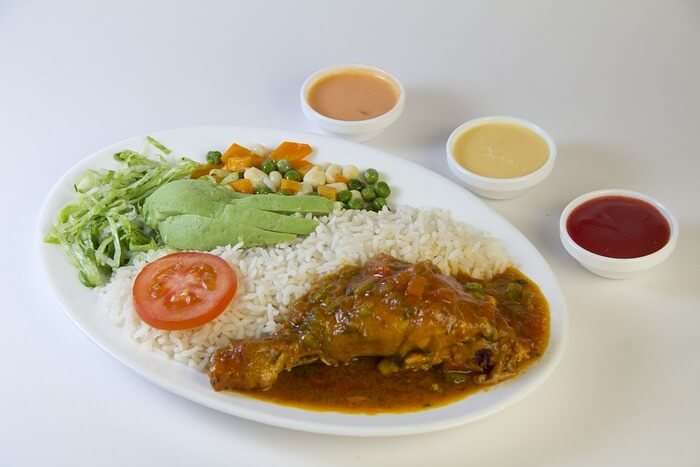 Dry Chicken Rice Salad Food