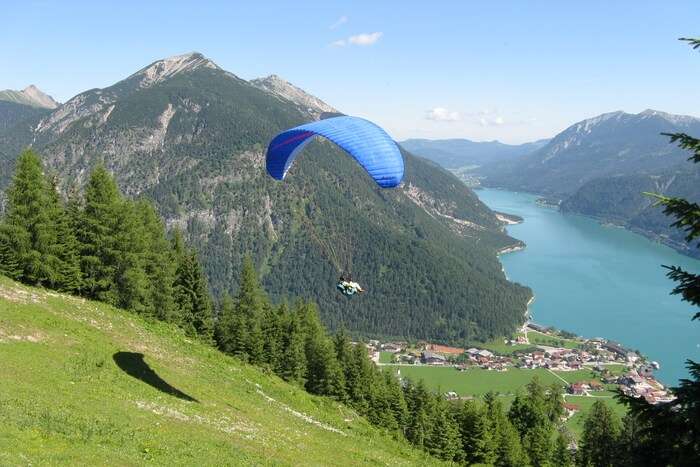 Paragliding in mountain