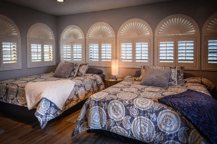 A grand bedroom in a villa