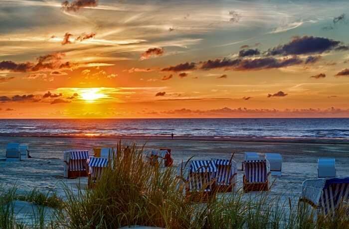 Watch the sunrise or the sunset at the Frisian Island