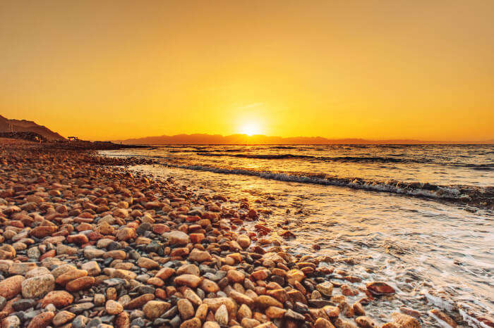 Sunset at beach in Jordan