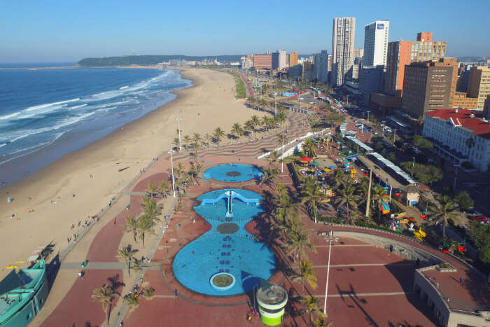 An aerial view of Durban in South Africa