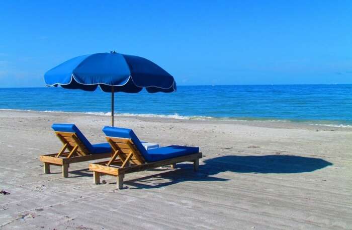 relaxing on beach