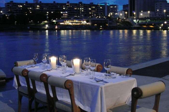 Enjoy a romantic dinner by the beach