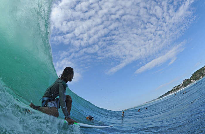 Surfing in water