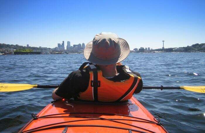 Kayaking in sea water