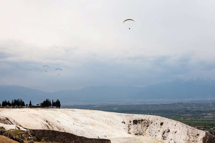 Paraglide over Pamukkale