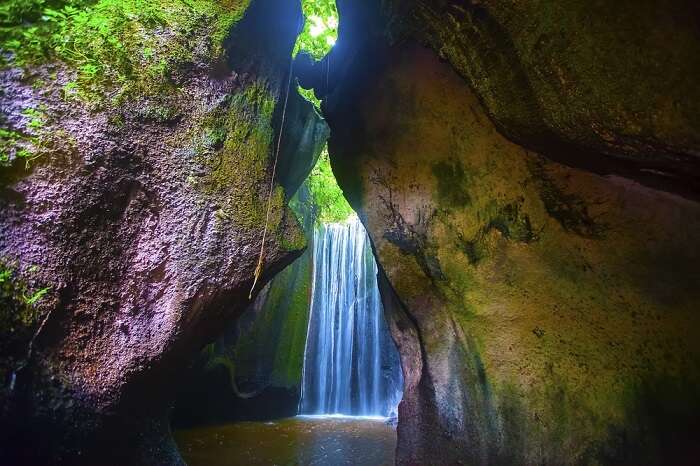 Water fall closeup view