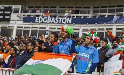 fans cheering in the stadium