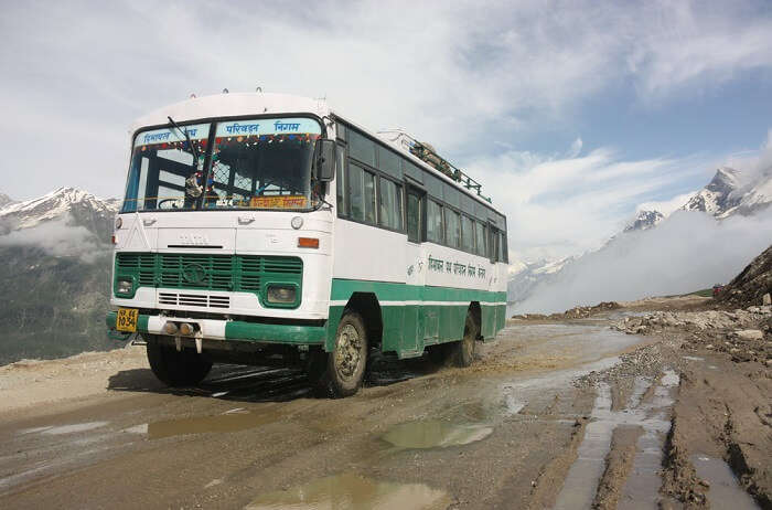 bus in the mountains