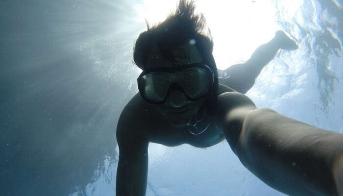 snorkeling selfie