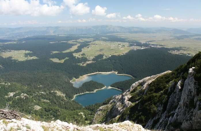 View of Crno Jezero from Mali Medved