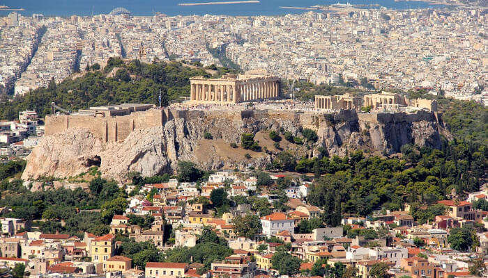 aerial view of athens