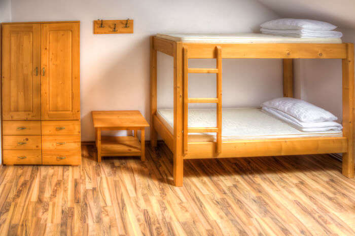 A hostel room in Alaska