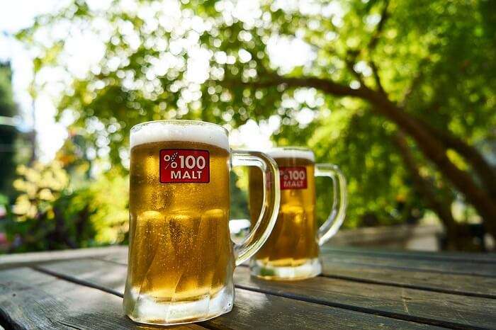 beer glasses in public