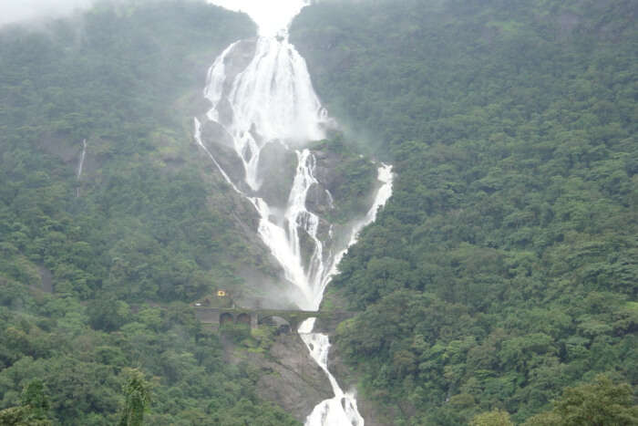 Dudhsagar, among the places to visit near Bangalore in summer.