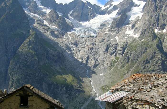 Mountain closeup view