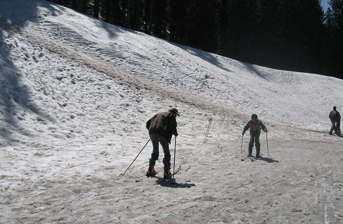 Skiing view on ice