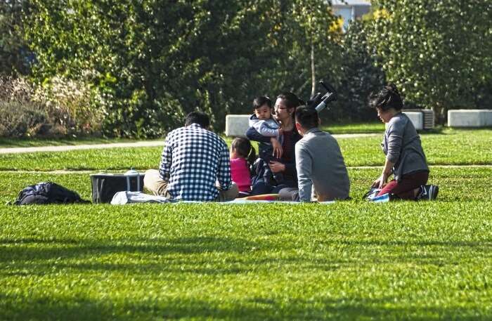 Picnic in the playground area