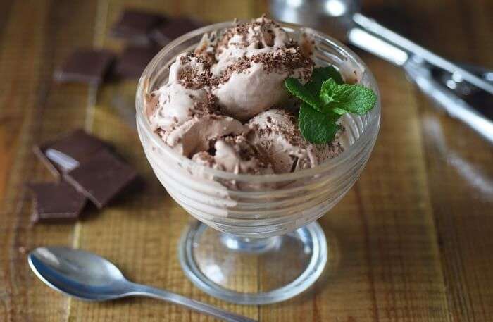 ice cream in glass