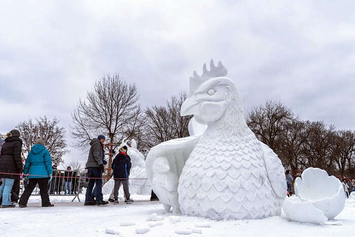 Take part in the snow carving competition