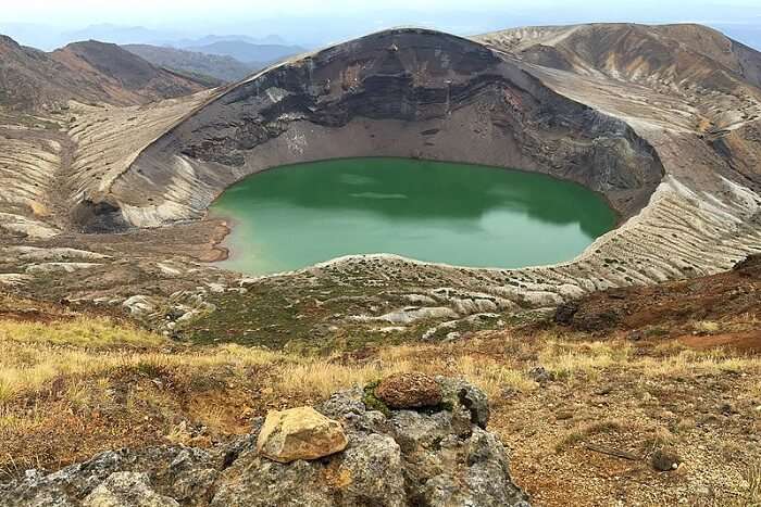 famous crater lake in Tohoku