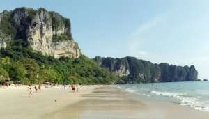 Beach with cliffs