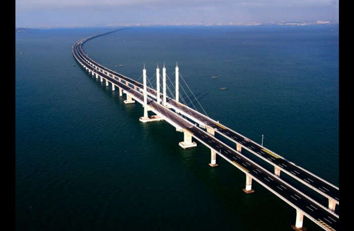 Bau der Großen Brücke Danyang-Kunshan