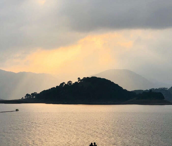 The majestic lake surrounded by hills
