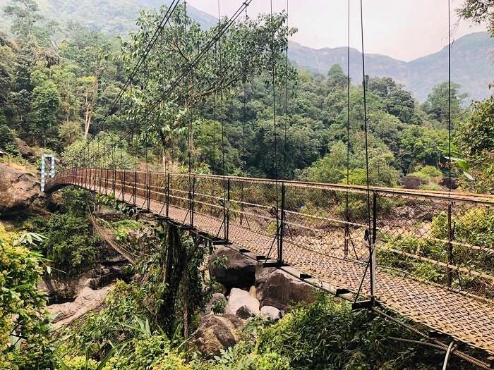 old suspension wire bridge