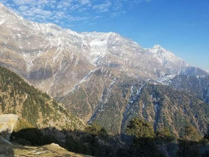 view of the triund himalayas