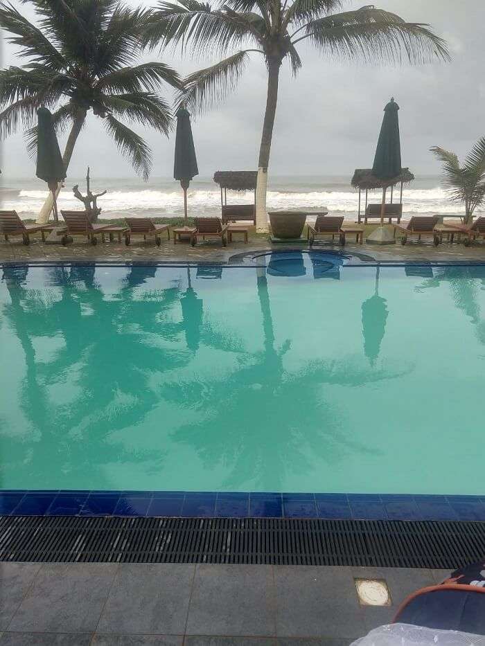 pool overlooking beach