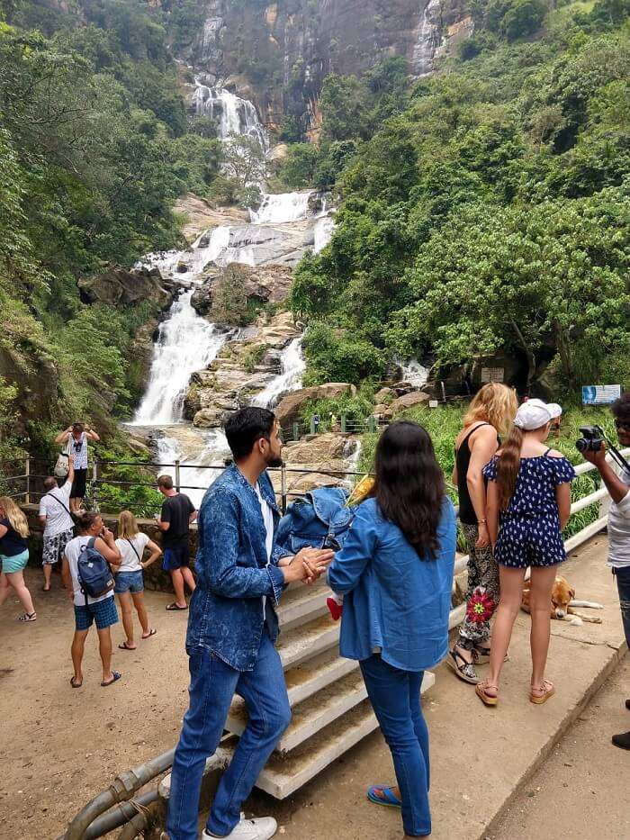 outside the waterfall in kandy