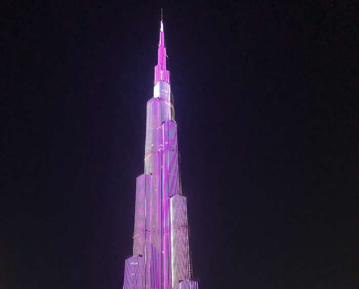 night show lighting on Burj Khalifa