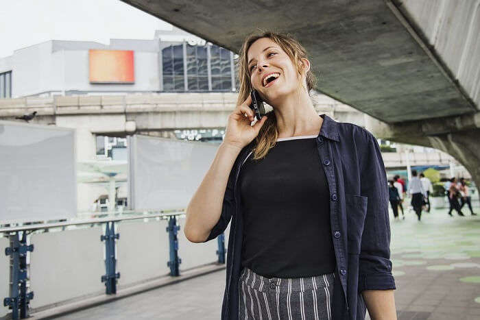 woman talking on phone